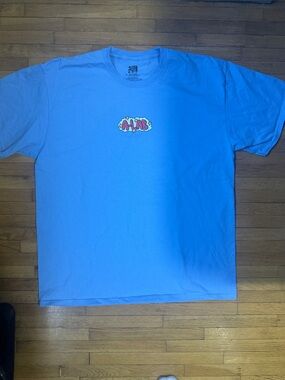 A-Lab Men's Sky Blue Graphic Crewneck Tee